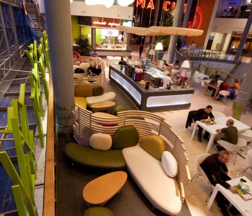Restaurant area (foodcourt)  in Forum Shopping Centre in Gliwice, Poland