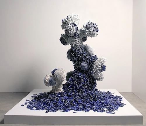 Blue and White sculptures 